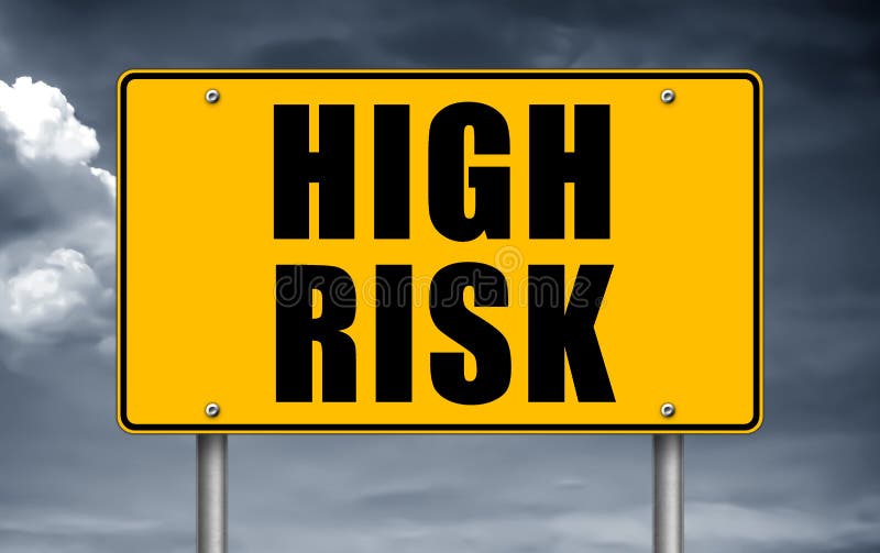 High Risk - Road Sign Information Board Stock Image - Image of risky