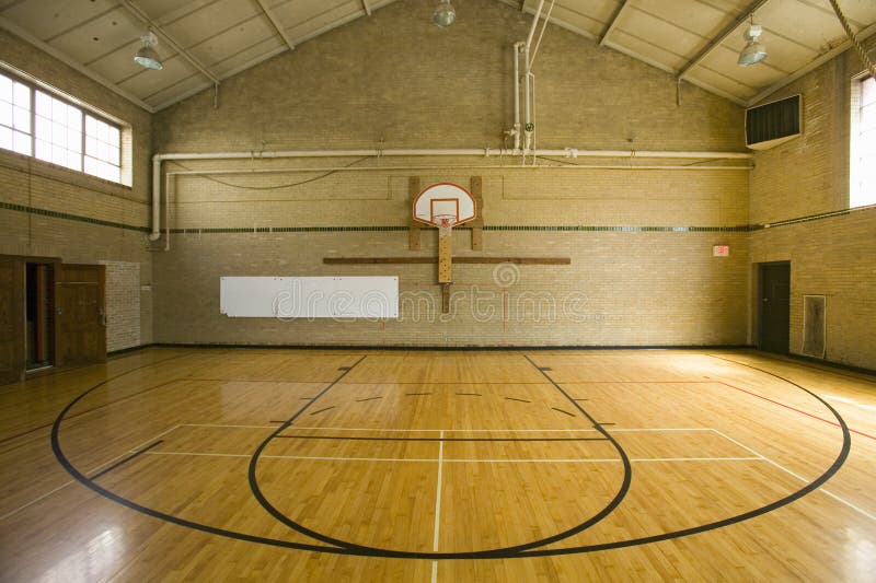 High school basketball court