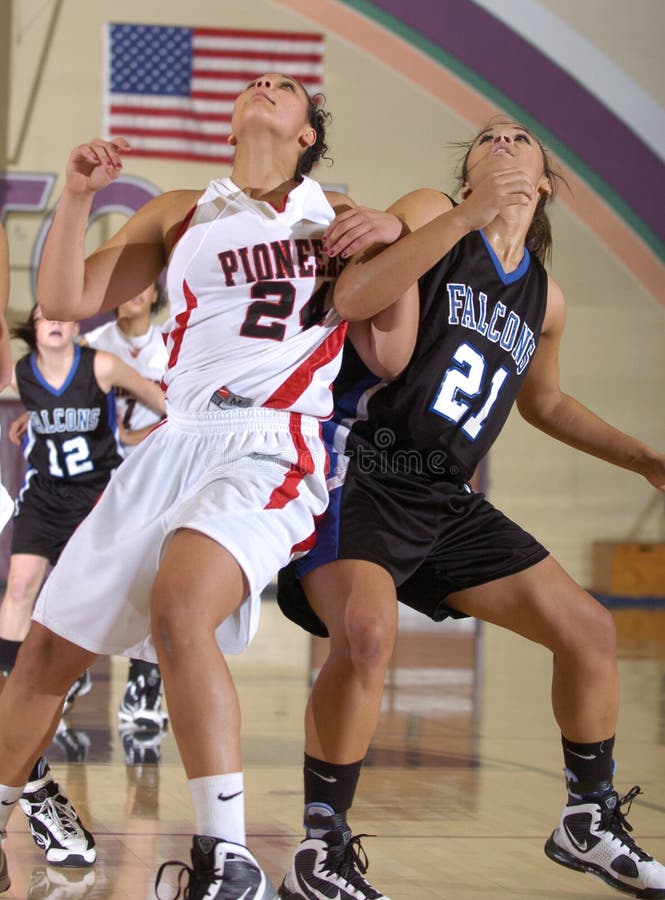 Girls High School Basketball. stock photography