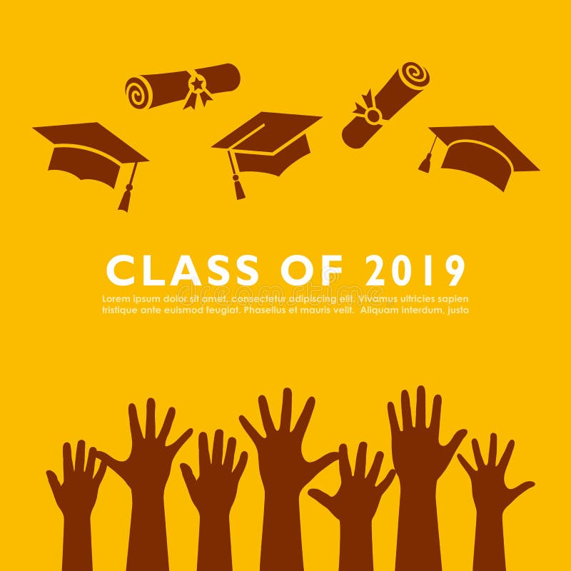 School graduation vector card stock illustration