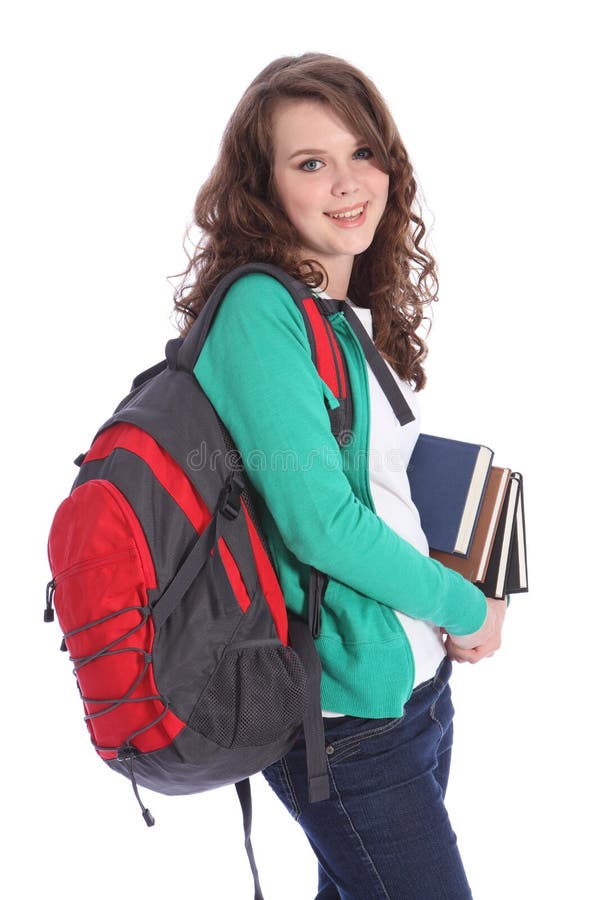 High school happy teenage student girl big smile royalty free stock image High school happy teenage student girl big smile royalty free stock image