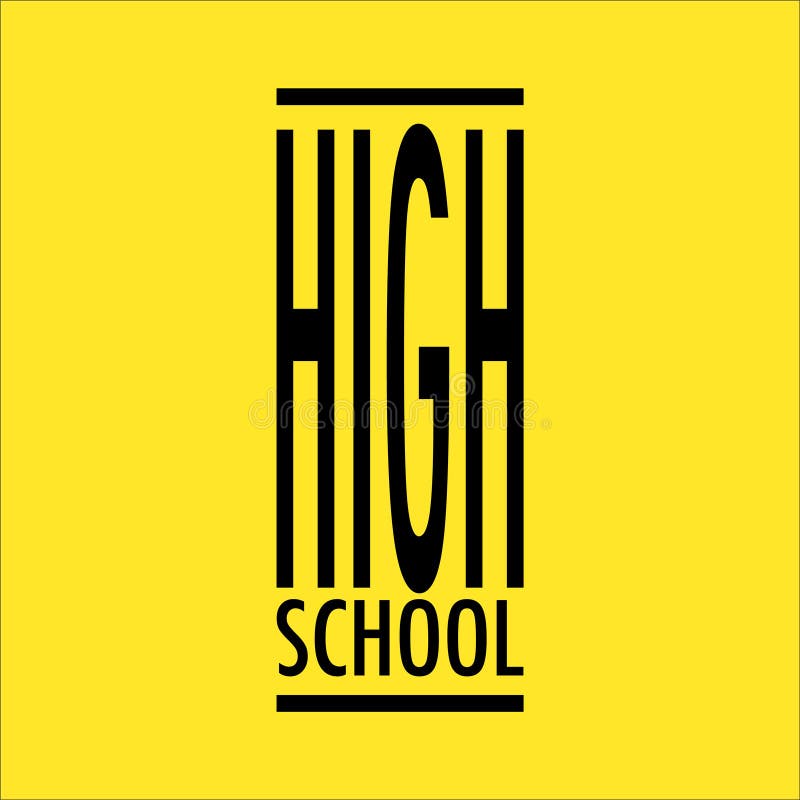 High School Logo on Yellow Background Vector Stock Vector Illustration of multiply, school