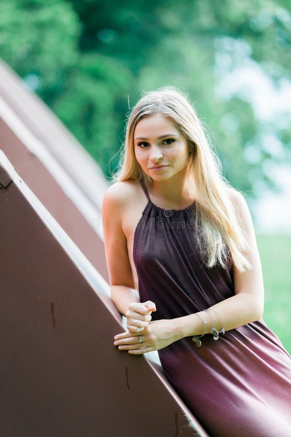 High school senior poses for portraits