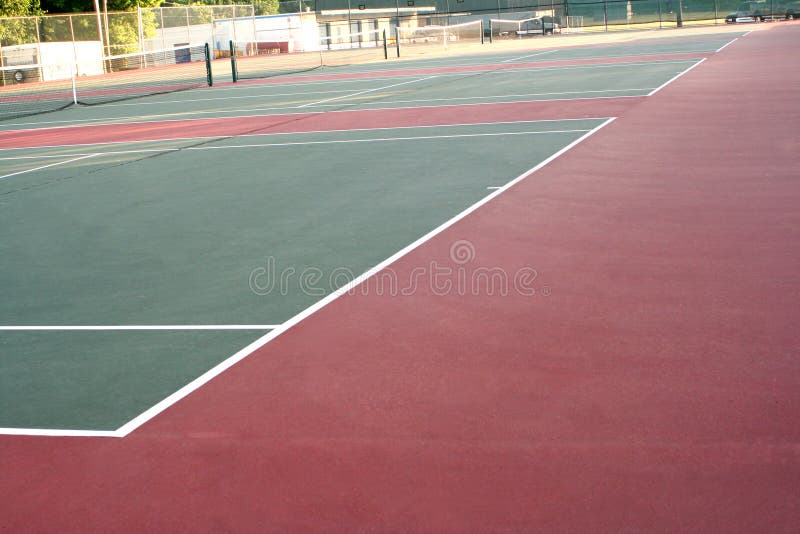 High School Tennis Court Across Stock Photo Image of cross, nets