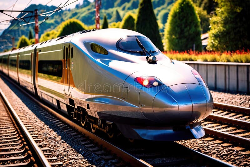 Transport modern în regim de tranzit în comun cu marcator de mare viteză stock illustration