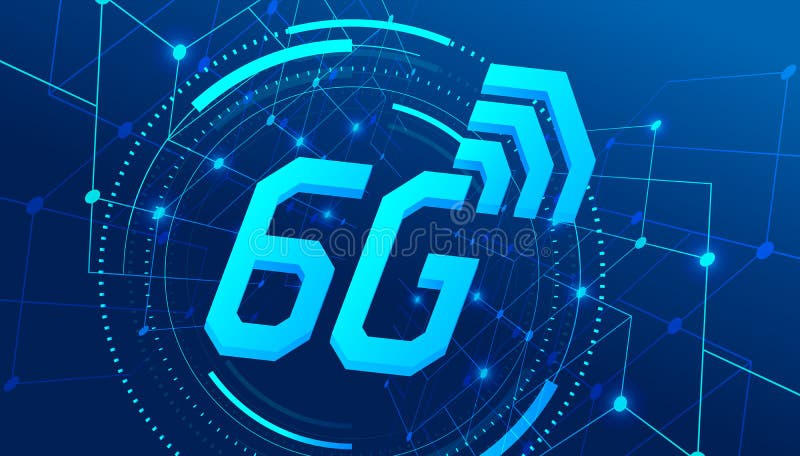 High speed 6G global mobile network, Modern data transfer technology banner template. vector illustration