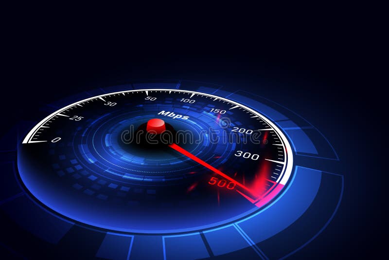High speed internet connection ideas, speedometer and internet connection. Vector illustrations stock illustration