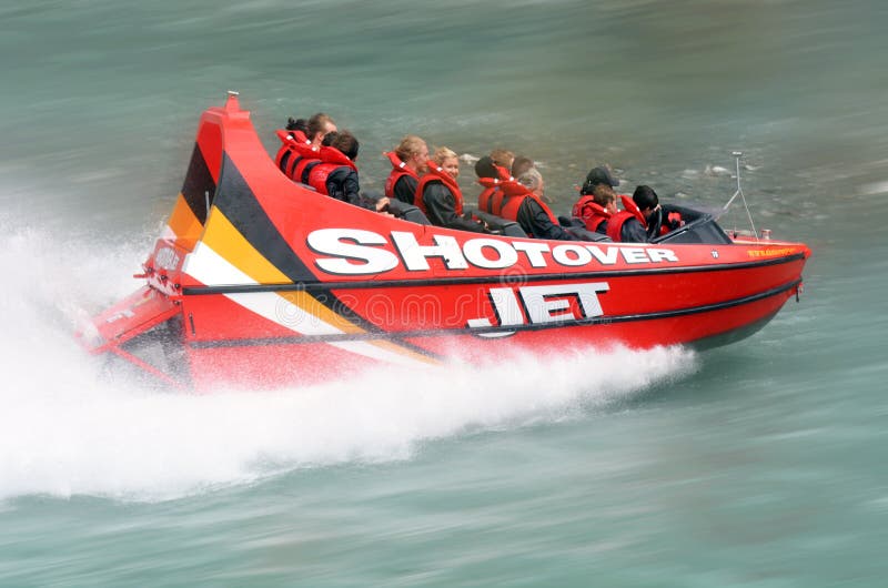 High Speed Jet Boat Ride - Queenstown NZ Editorial Stock ...