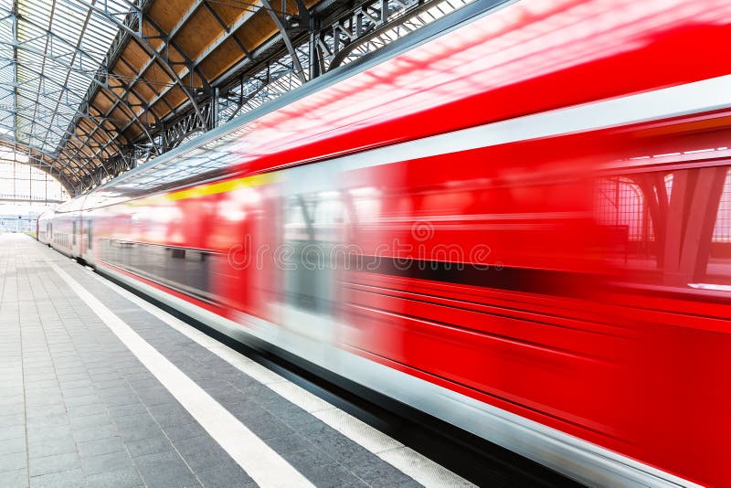 High speed train at station platform