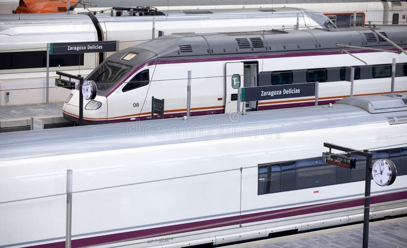 High-speed trains at railway station. royalty free stock image