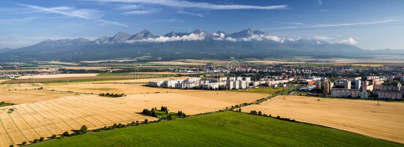 High Tatras mountains and city Poprad, Slovakia stock image High Tatras mountains and city Poprad, Slovakia stock image