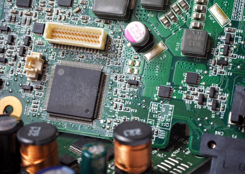 Digital electronic and microchip circuit board royalty free stock photos