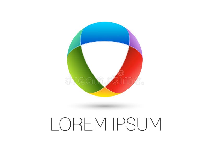 High tech colorful abstract icon - 3d vector logo vector illustration