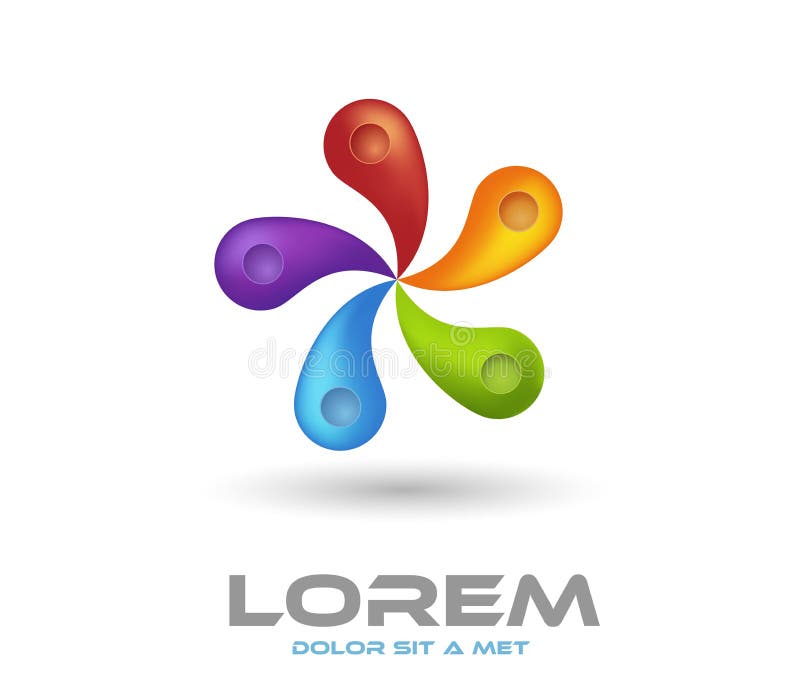 High tech colorful abstract icon - 3d vector logo vector illustration