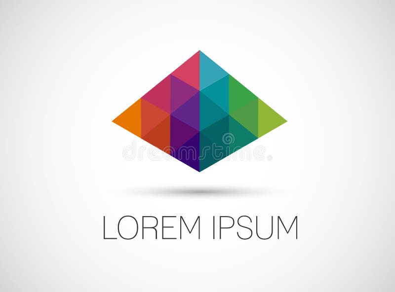 High tech colorful abstract icon. Colorful perspective pyraid royalty free illustration