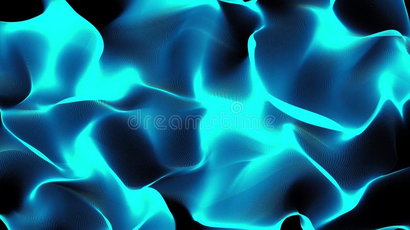 High tech field with glow particles form lines and surface waves. Digital wave background. Hi-tech information flow stock illustration