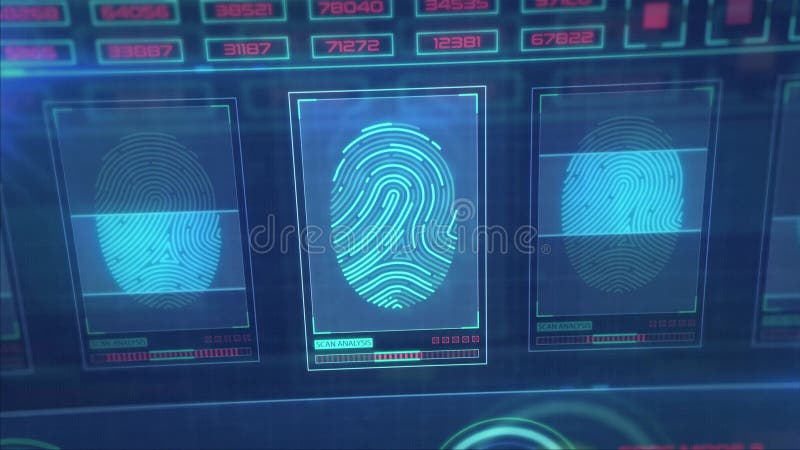 High - tech Fingerprint Scan Interface stock illustration