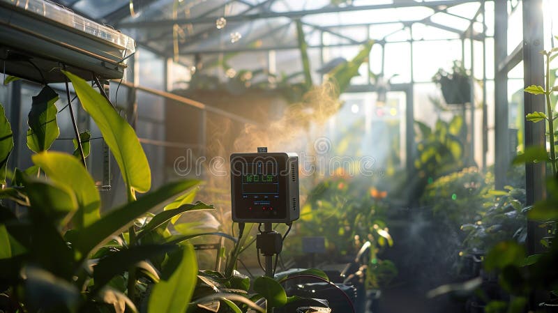 tech Greenhouse Sensors Monitoring Temperature and Humidity Stock Circuit Diagram