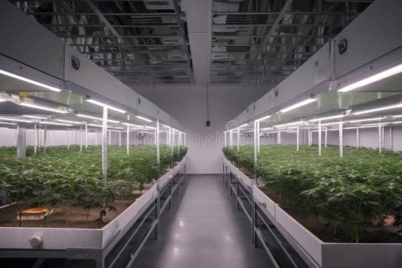 Hightech Grow Room with Automated Lighting and Ventilation Systems
