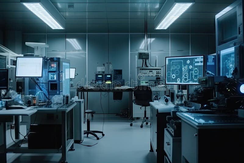 High-tech Lab with Iot Sensors and Monitoring Equipment Testing the ...