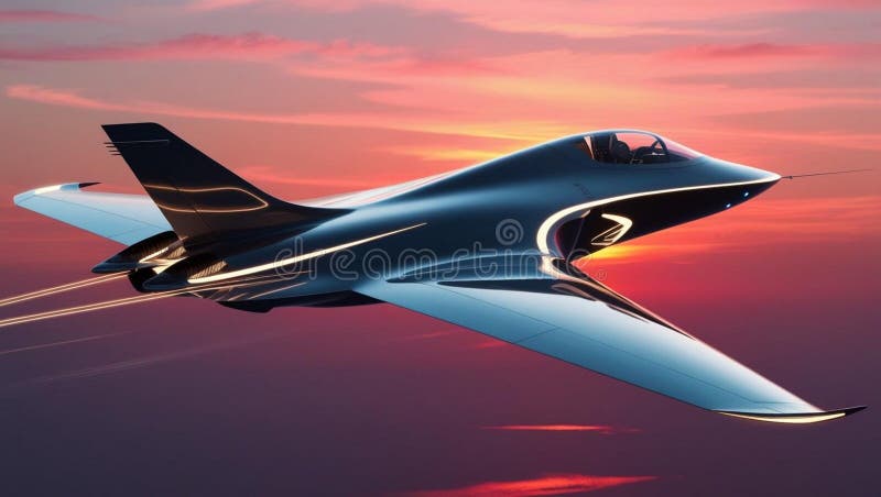 High-tech military aircraft with artificial intelligence royalty free illustration