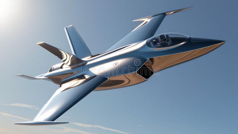High-tech military aircraft with artificial intelligence royalty free illustration