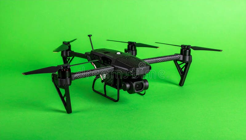 High-Tech Quadcopter on Green Screen royalty free illustration