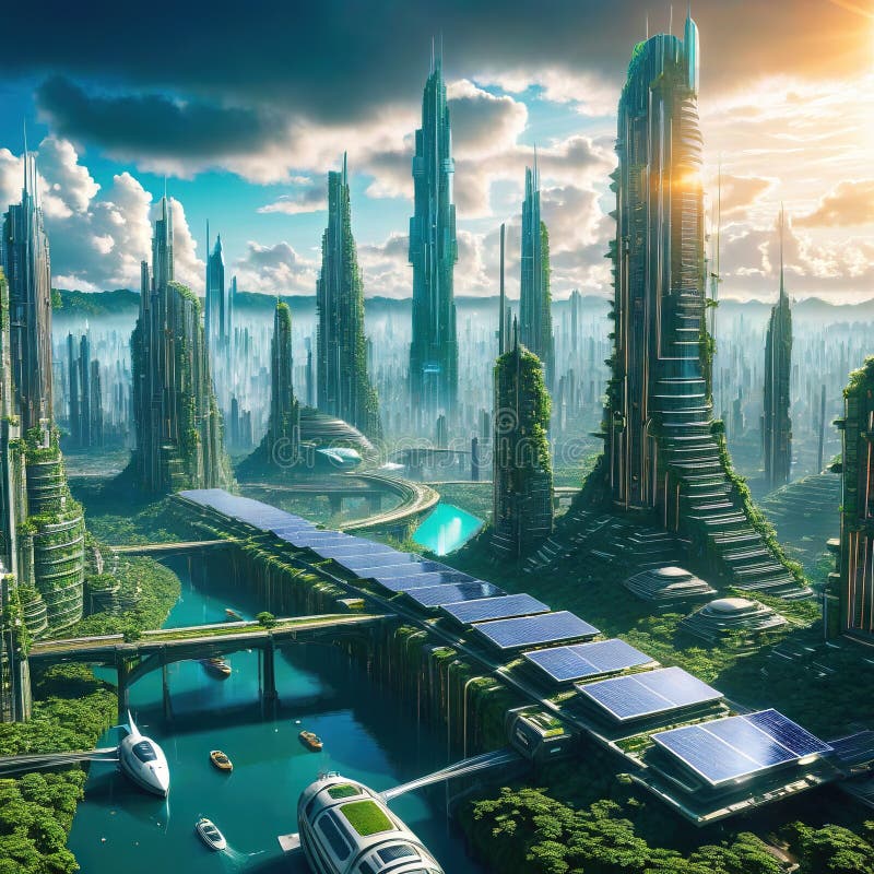 Solarpunk Aesthetic  Sci fi landscape, Futuristic city, Fantasy art  landscapes