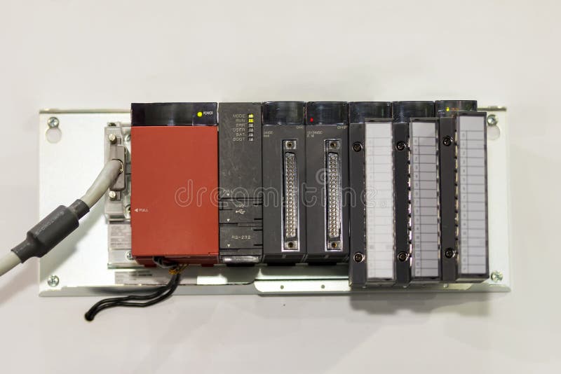 High technology and advanced equipment automatic Programmable Logic Controller PLC with module conversion adapter for industrial stock images