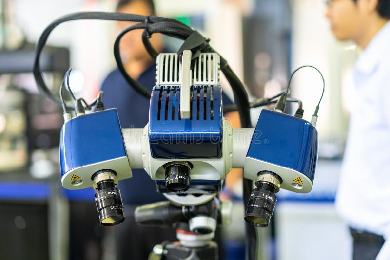 High technology and modern automatic 3d laser scan for measuring or reverse engineering industrial manufacture. stock photo High technology and modern automatic 3d laser scan for measuring or reverse engineering industrial manufacture. stock photo