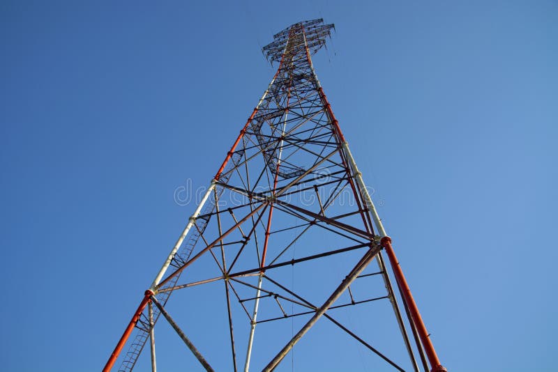 High Television Antenna on a Background of the Blue Sky Stock Photo Image of antenna, medium