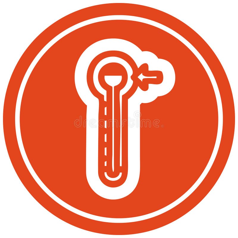 high temperature circular icon symbol