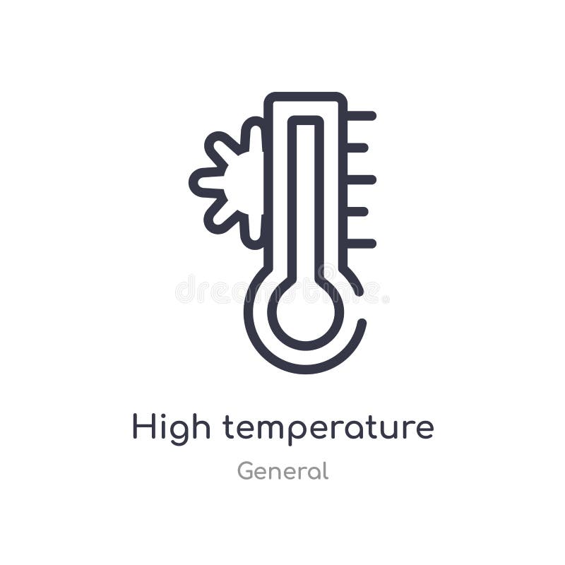 thermometers icon set with different high temperature values