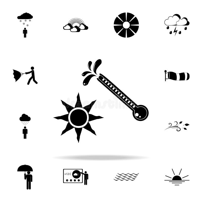 High temperature, temperature, thermometer, weather icon