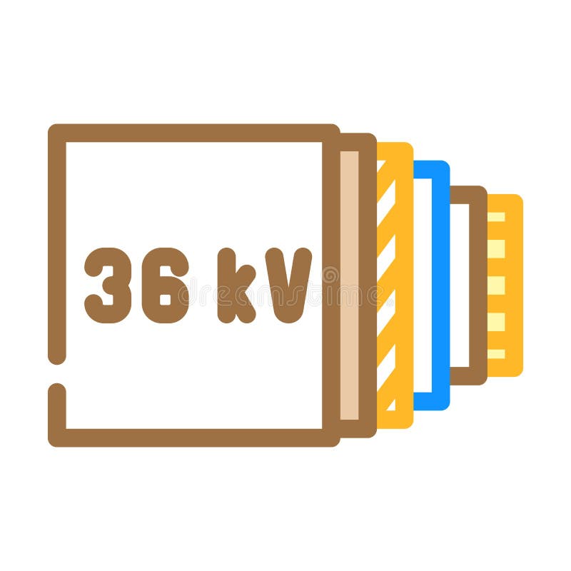 High Voltage Cables Color Icon Vector Illustration Stock Vector