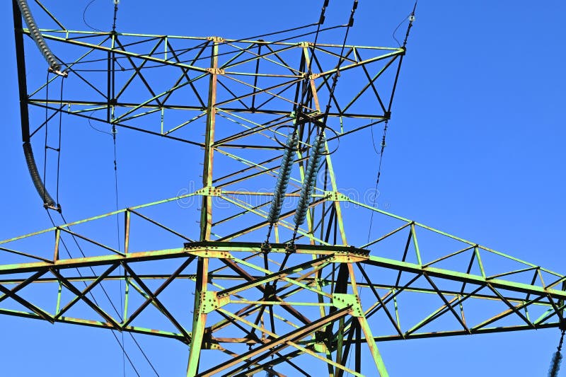 High voltage electric line stock image. Image of pylon 203025735