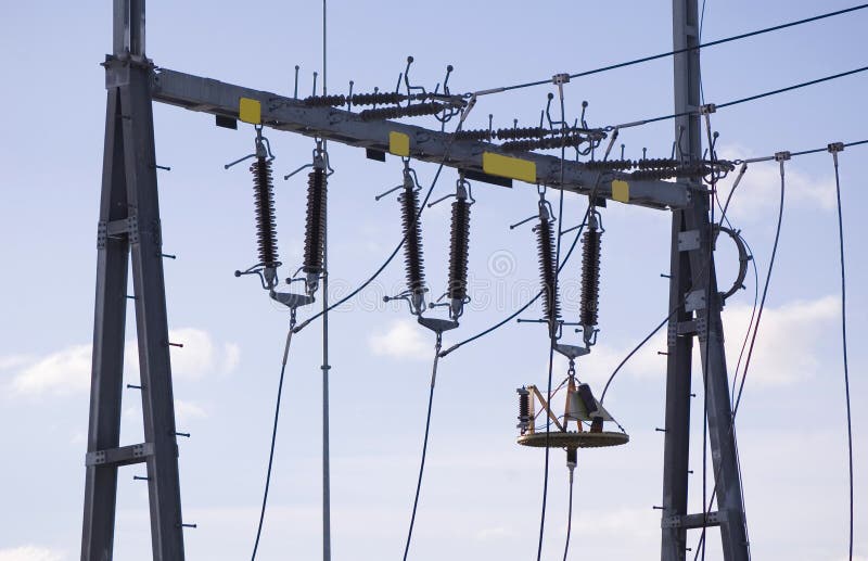 High Voltage Electric Transformer Station Stock Photo Image of communications, dangerous
