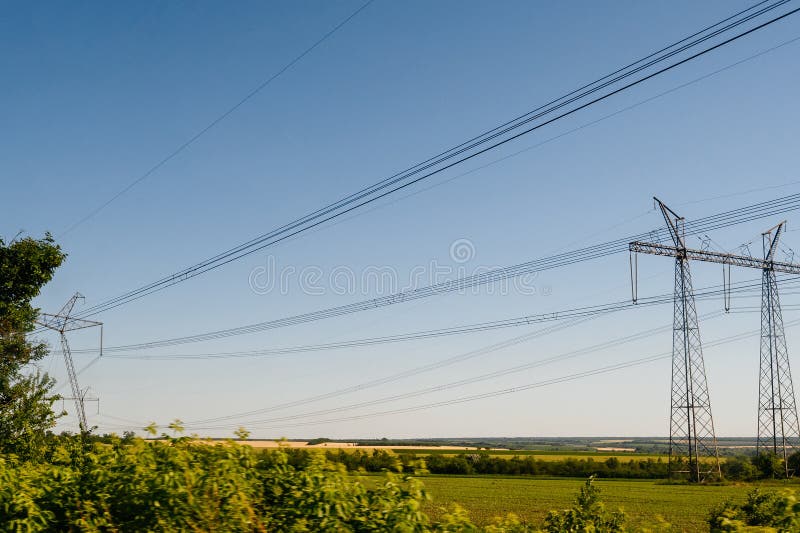 High voltage Lines in the Ukrainian Fields at the Beginning of the War