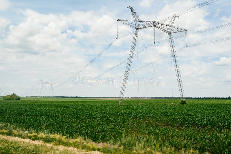 High voltage Lines in the Ukrainian Fields at the Beginning of the War