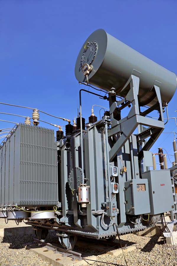 High Voltage Oil-filled Power Transformer. Stock Image - Image of