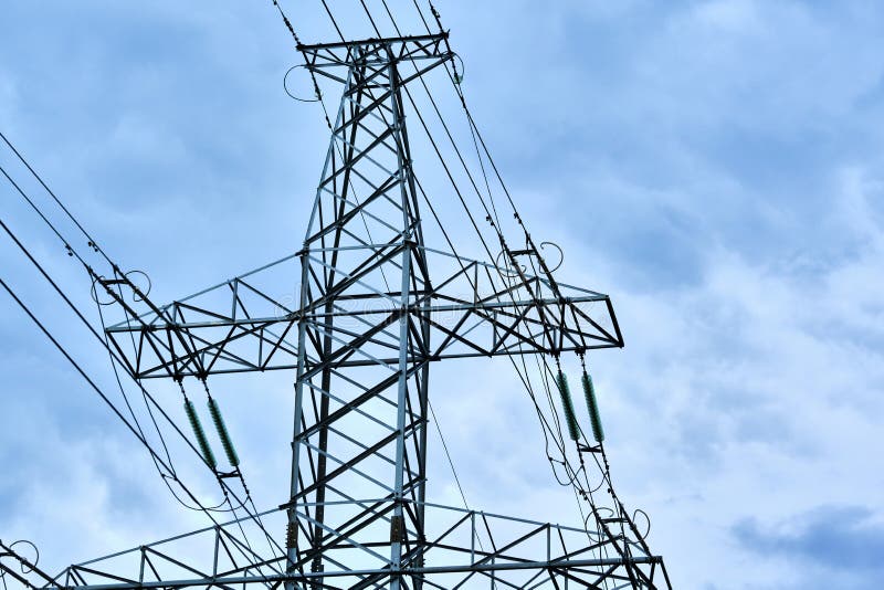 High-voltage power line against the blue sky. general plan. color. High-voltage power line against the blue sky. general plan royalty free stock photos High-voltage power line against the blue sky. general plan. color. High-voltage power line against the blue sky. general plan royalty free stock photos