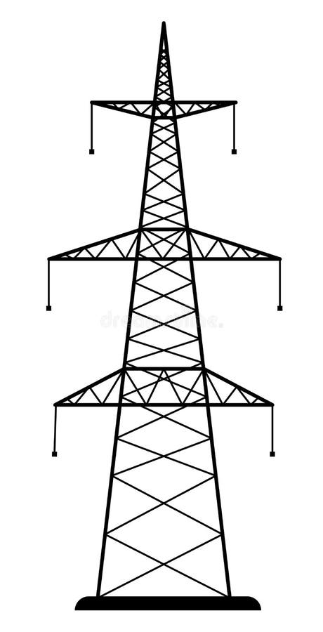 High voltage power line transmission tower