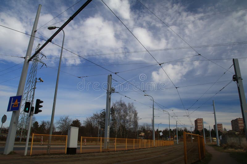 High Voltage Power Line Wires Tangled Cables Stock Photo Image of