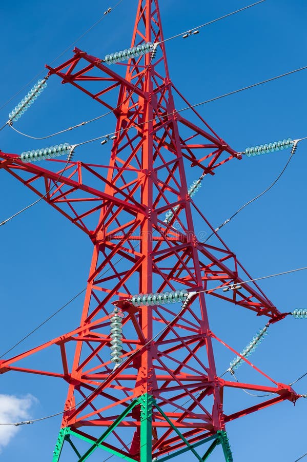 High voltage power lines stock image. Image of main, cloud 28784873