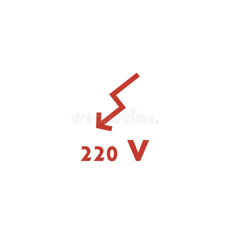 High Voltage Sign. 220 volt. Danger symbol. Flat vector symbol. 220 V royalty free illustration High Voltage Sign. 220 volt. Danger symbol. Flat vector symbol. 220 V royalty free illustration