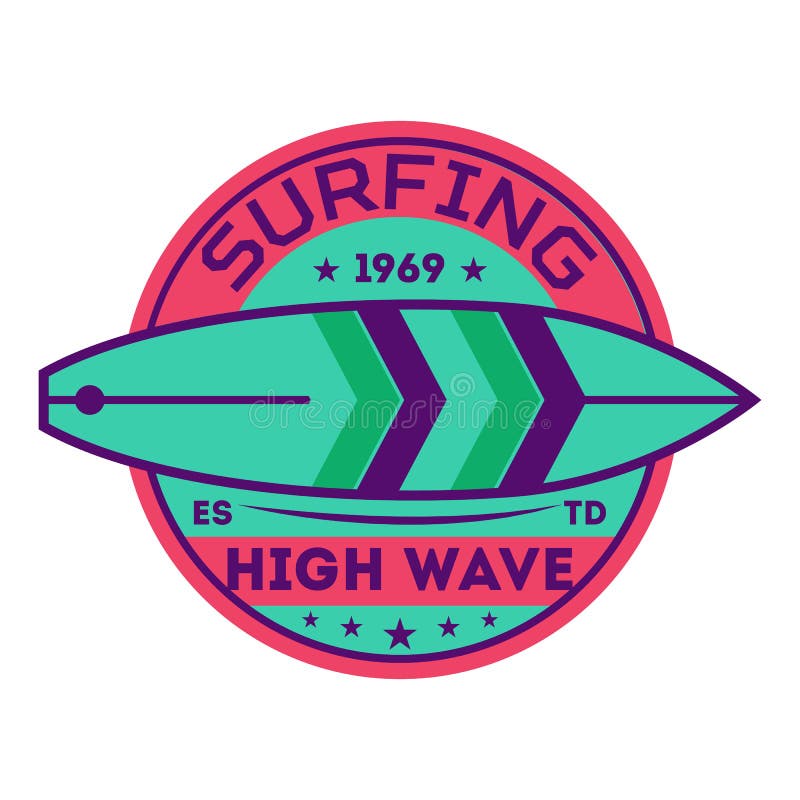 Extreme High Wave Surfing Vintage Label Stock Vector - Illustration of ...