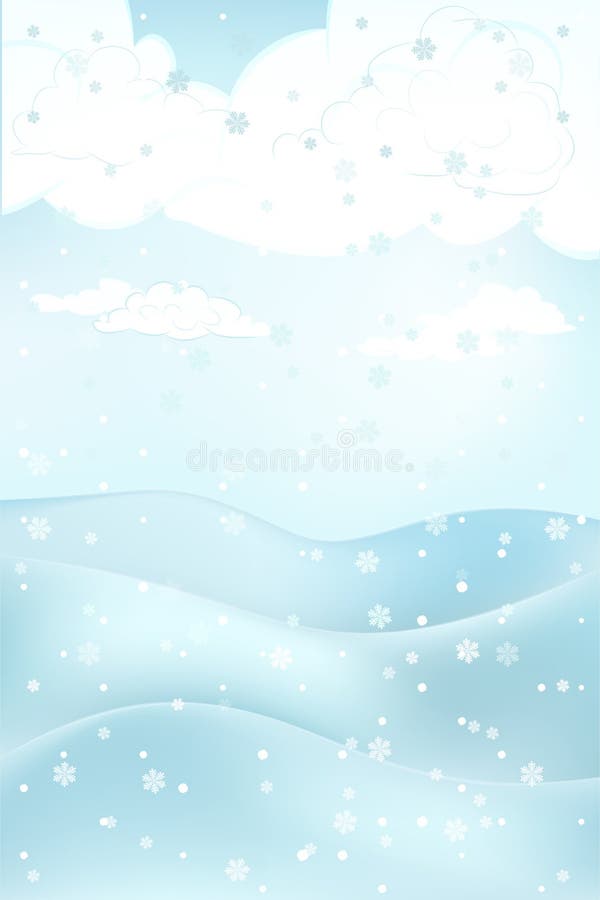 High Winter Landscape Scene with Hills at Snowfall Vector Stock Vector ...