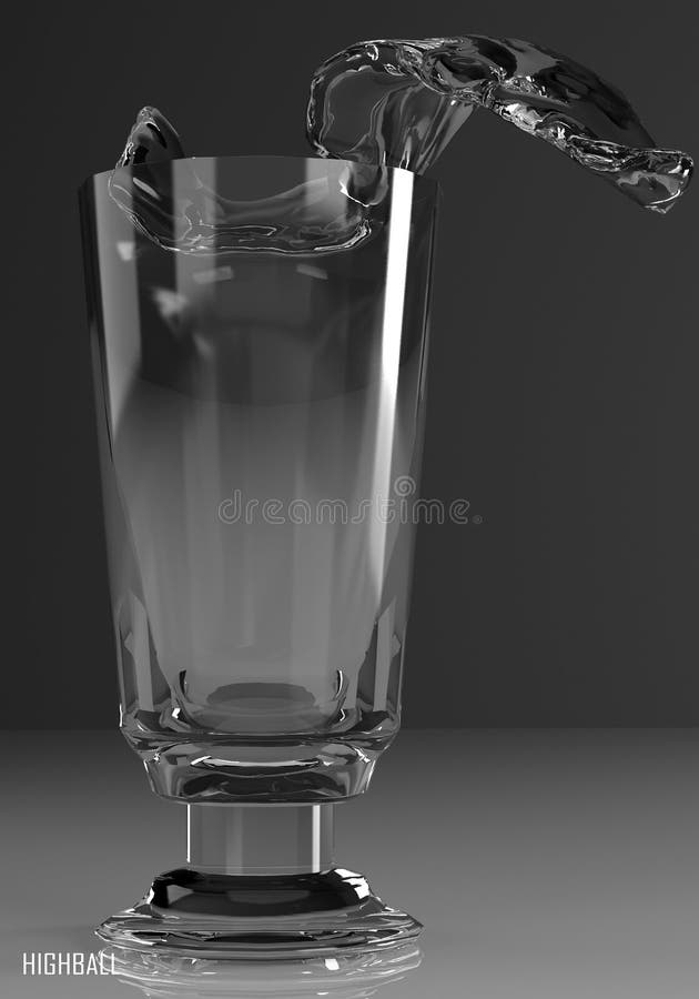 Highball Glass Footed 3D Illustration Stock Illustration Illustration