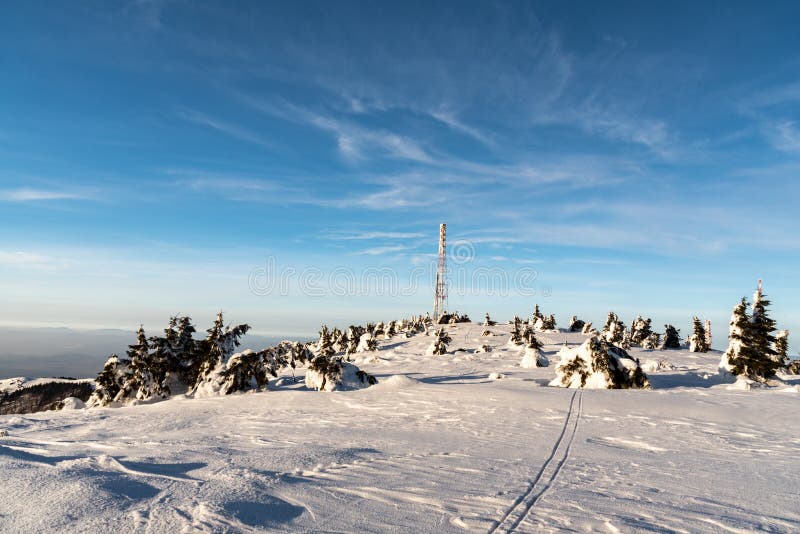 Velka luka hill on Martinske hole in Mala Fatra mountains in Slovakia during winter