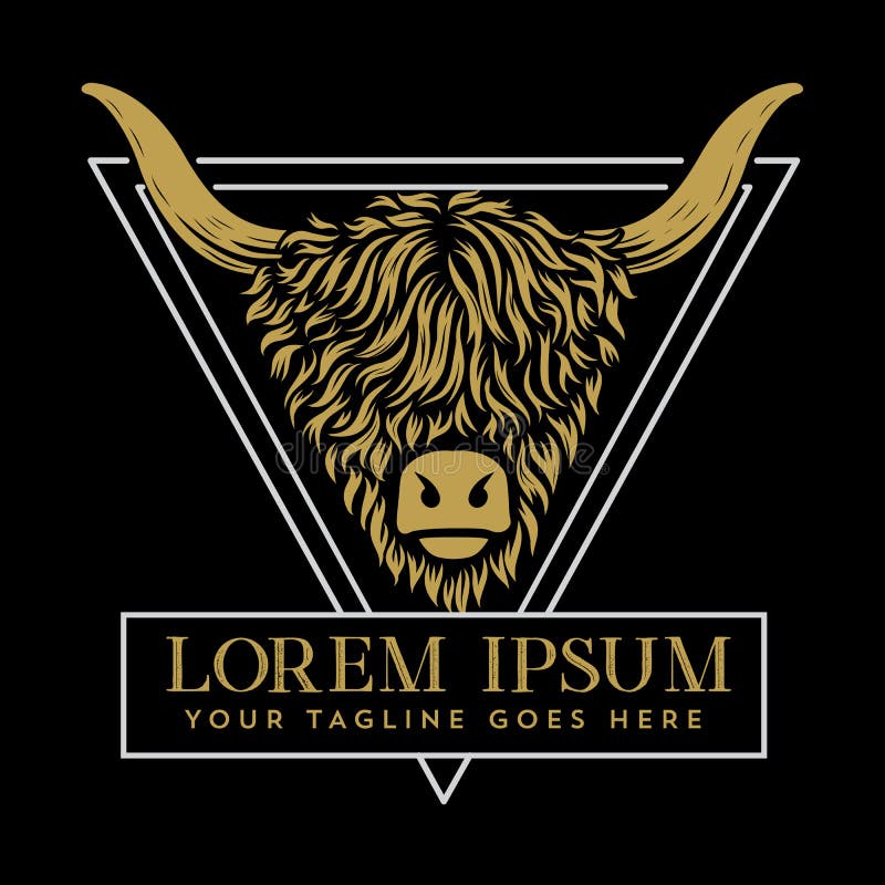 Highland Cow logo template design